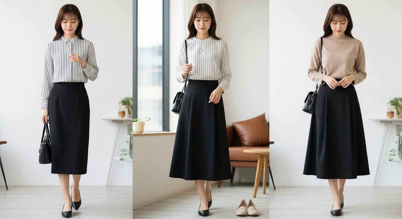 black skirt outfit ideas