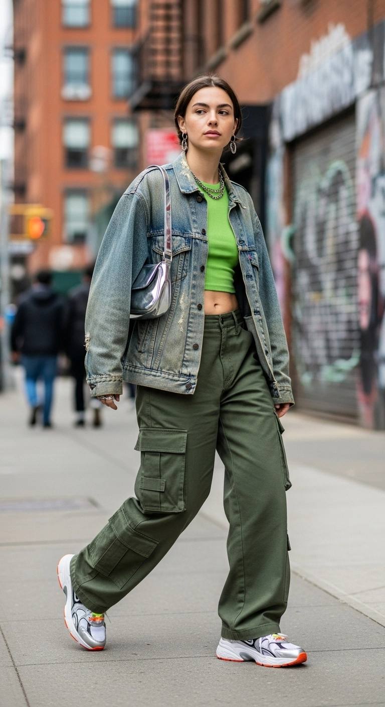 y2k outfits mixing vintage denim with modern fashion pieces