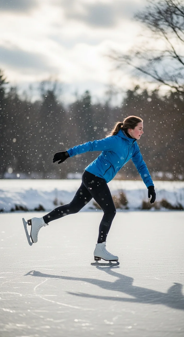 Ice skating outfit ideas with water-resistant leggings and a windproof shell jacket