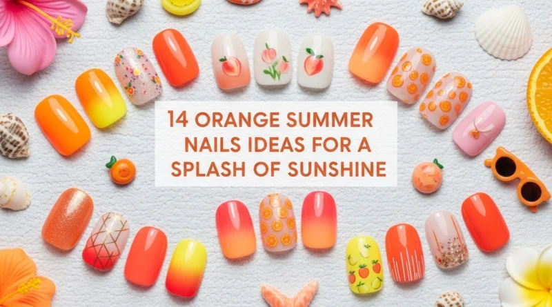 14 Orange Summer Nails Ideas for A Splash of Sunshine