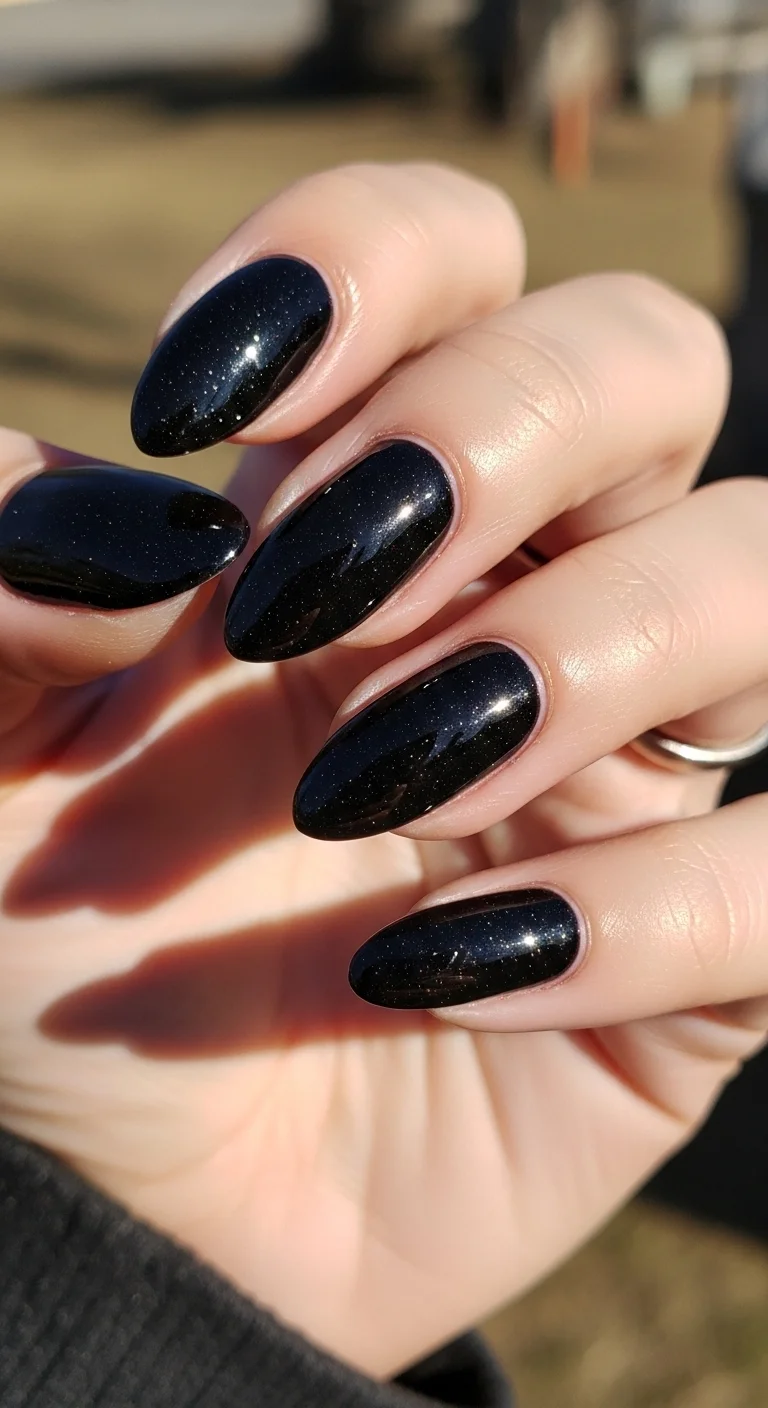 black glitter nails shine for black summer nails ideas sparkling finish