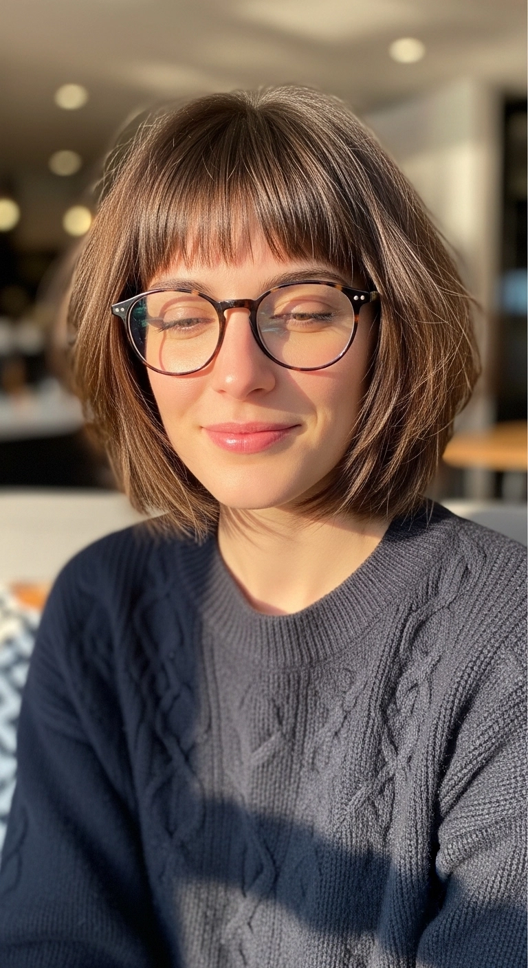 Choppy Bob with Fringe Look
