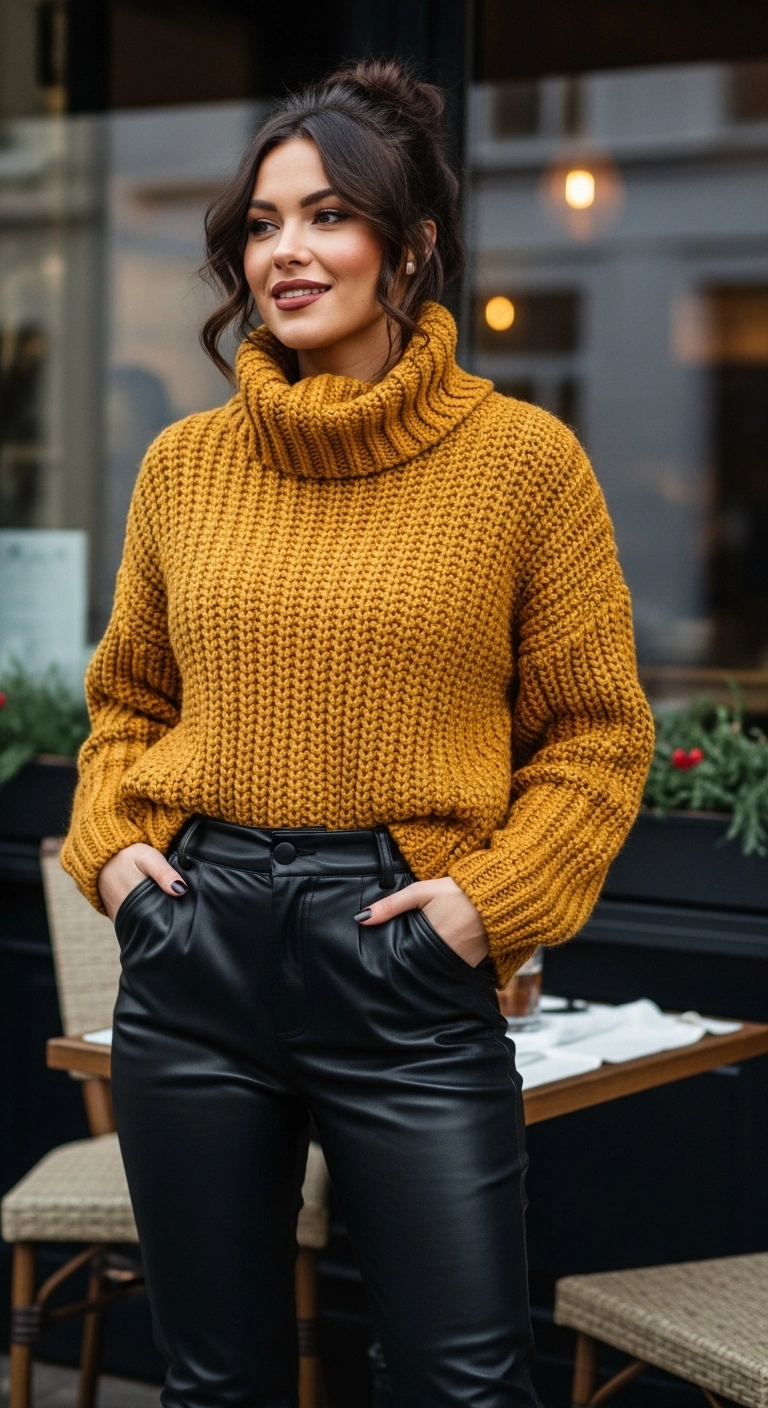Chunky knit sweater winter outfit trends in 2026