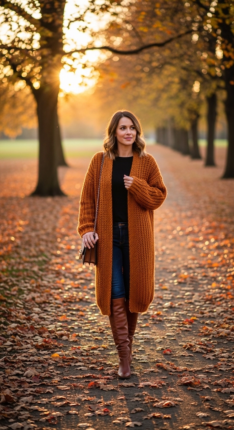 Longline cardigan winter outfit trends in 2026