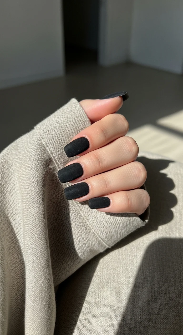 matte black nails soft finish for black summer nails ideas minimal style