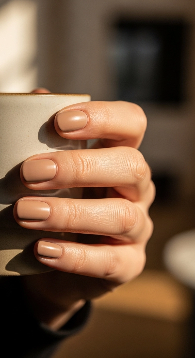 Matte neutral manicure for modern casual summer nails ideas