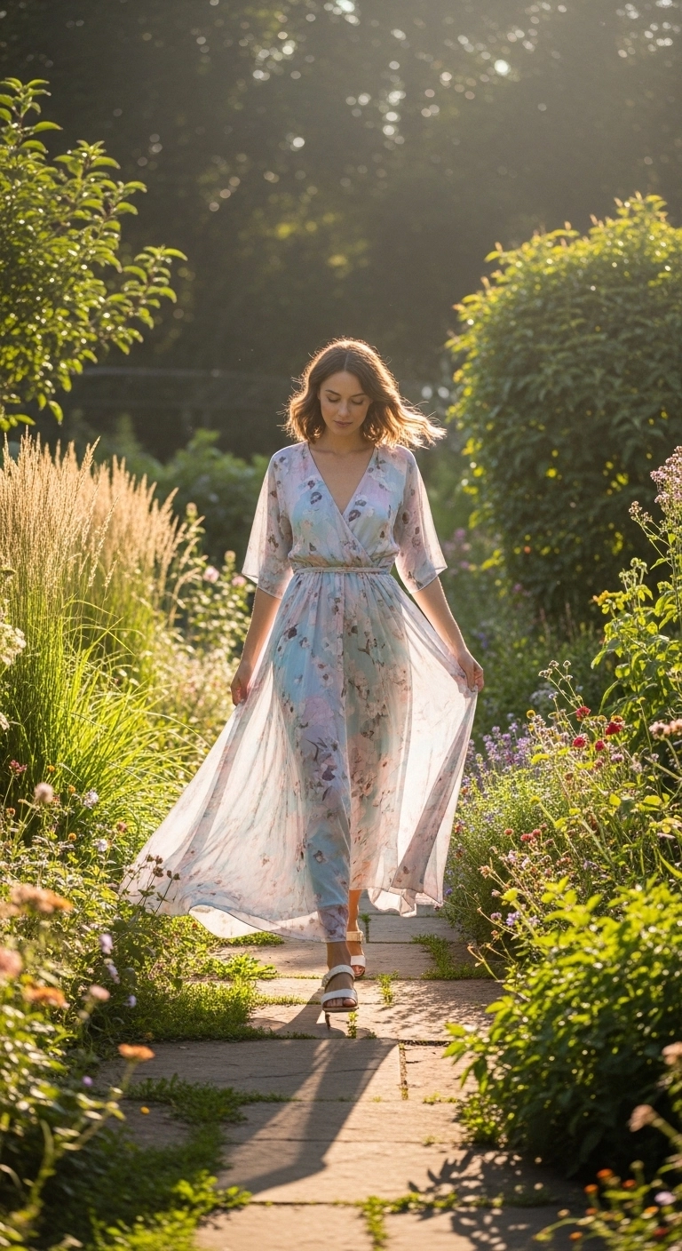 cute spring outfit ideas 2026 maxi dress with sandals sunny day outfit