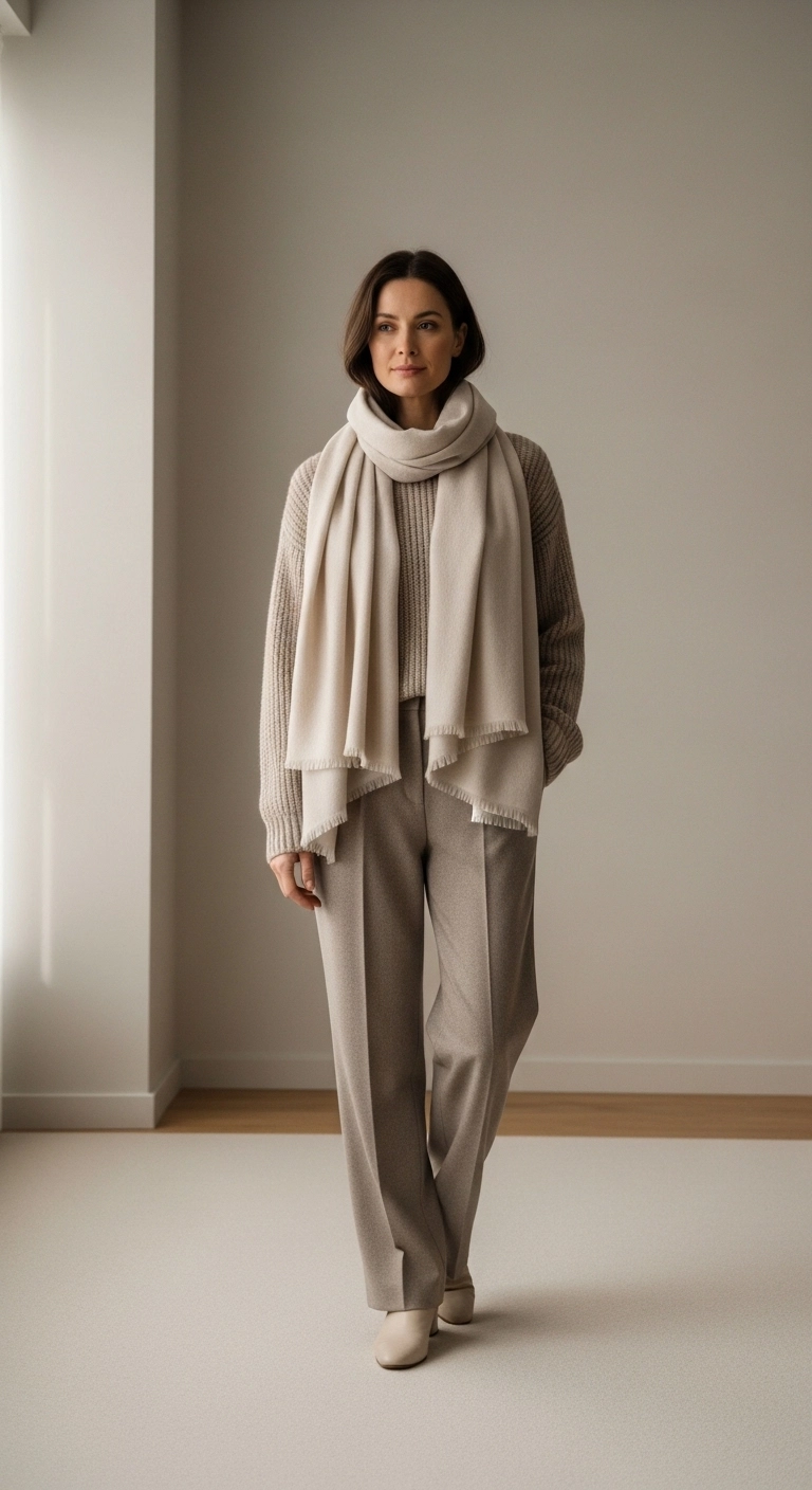 trendy fall outfits for women in 2026 monochrome neutral outfit