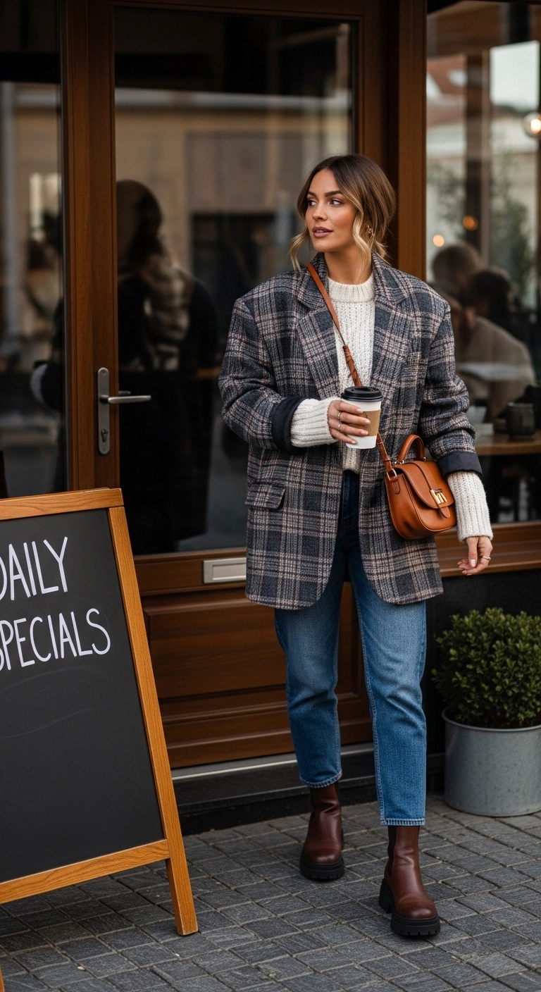 Plaid blazer winter outfit trends in 2026