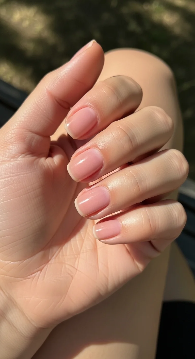 sheer glossy nails for classy summer nails ideas natural clean manicure