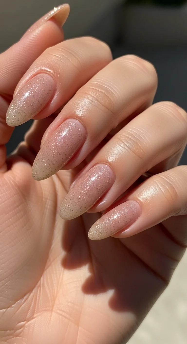 subtle glitter nails for classy summer nails ideas soft sparkle finish