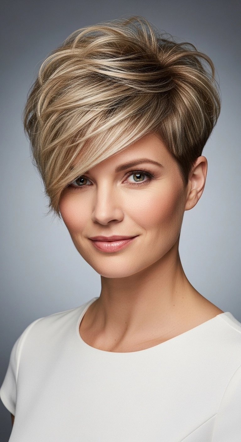 Tapered pixie cut short hairstyle for thin fine hair modern style