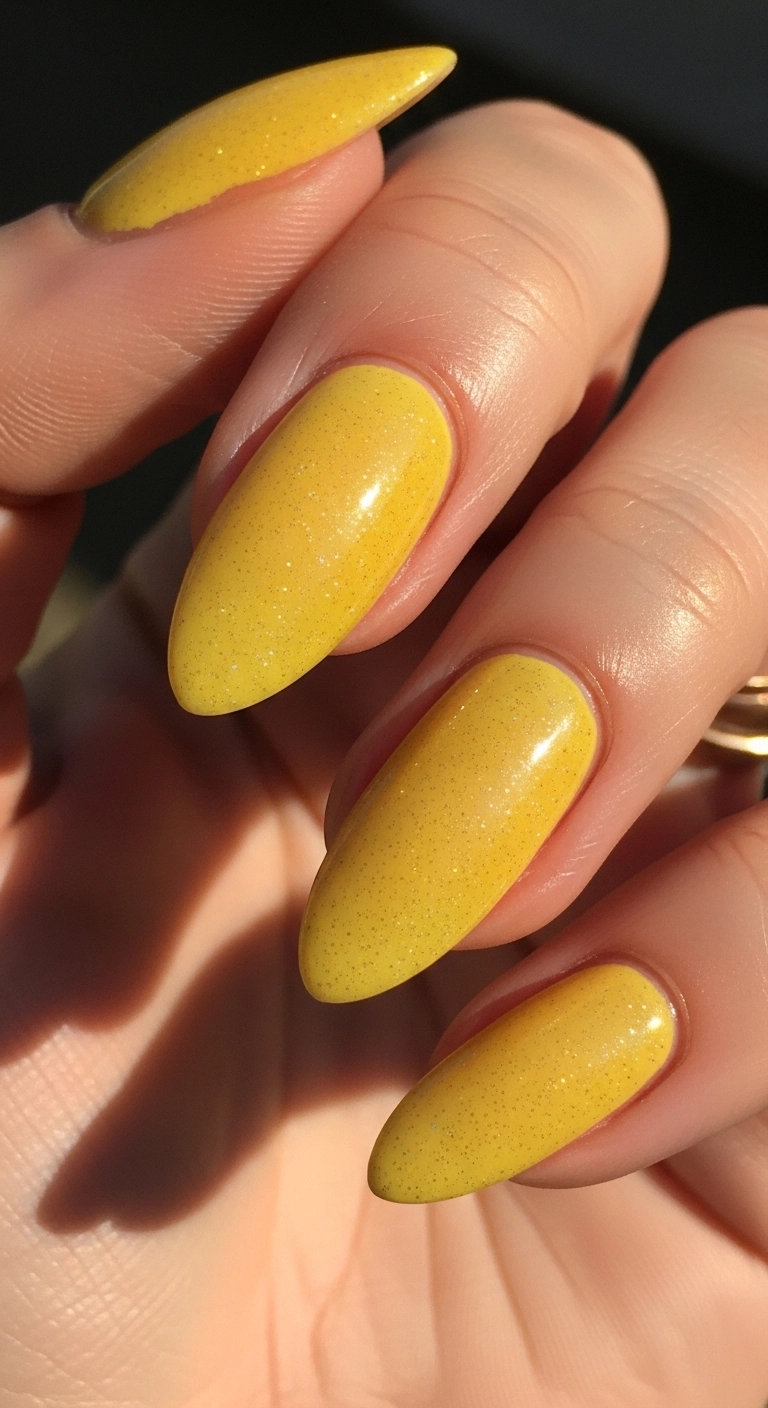 yellow glitter nails for yellow summer nails ideas sparkling design
