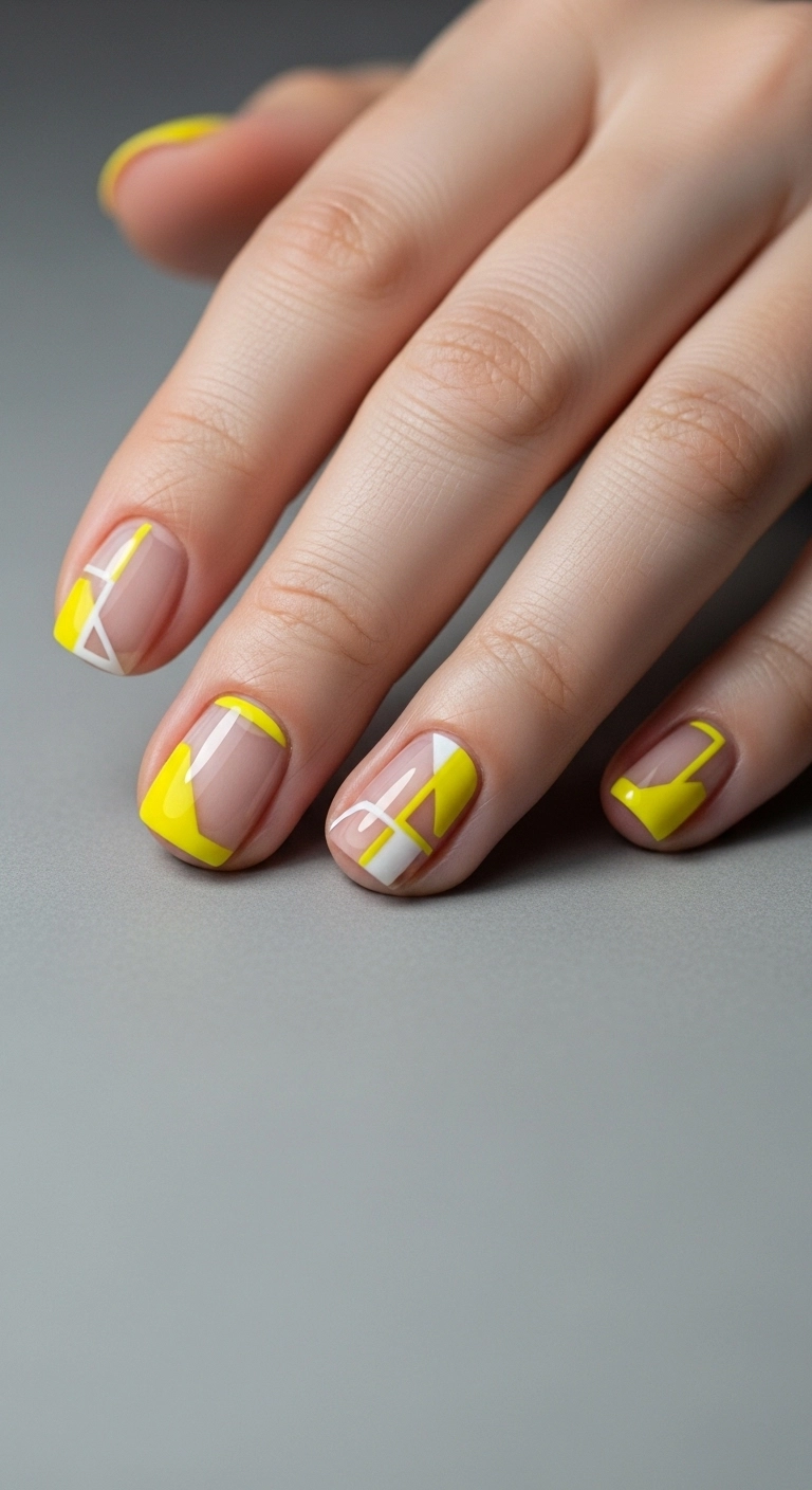 yellow negative space nails for yellow summer nails ideas modern design